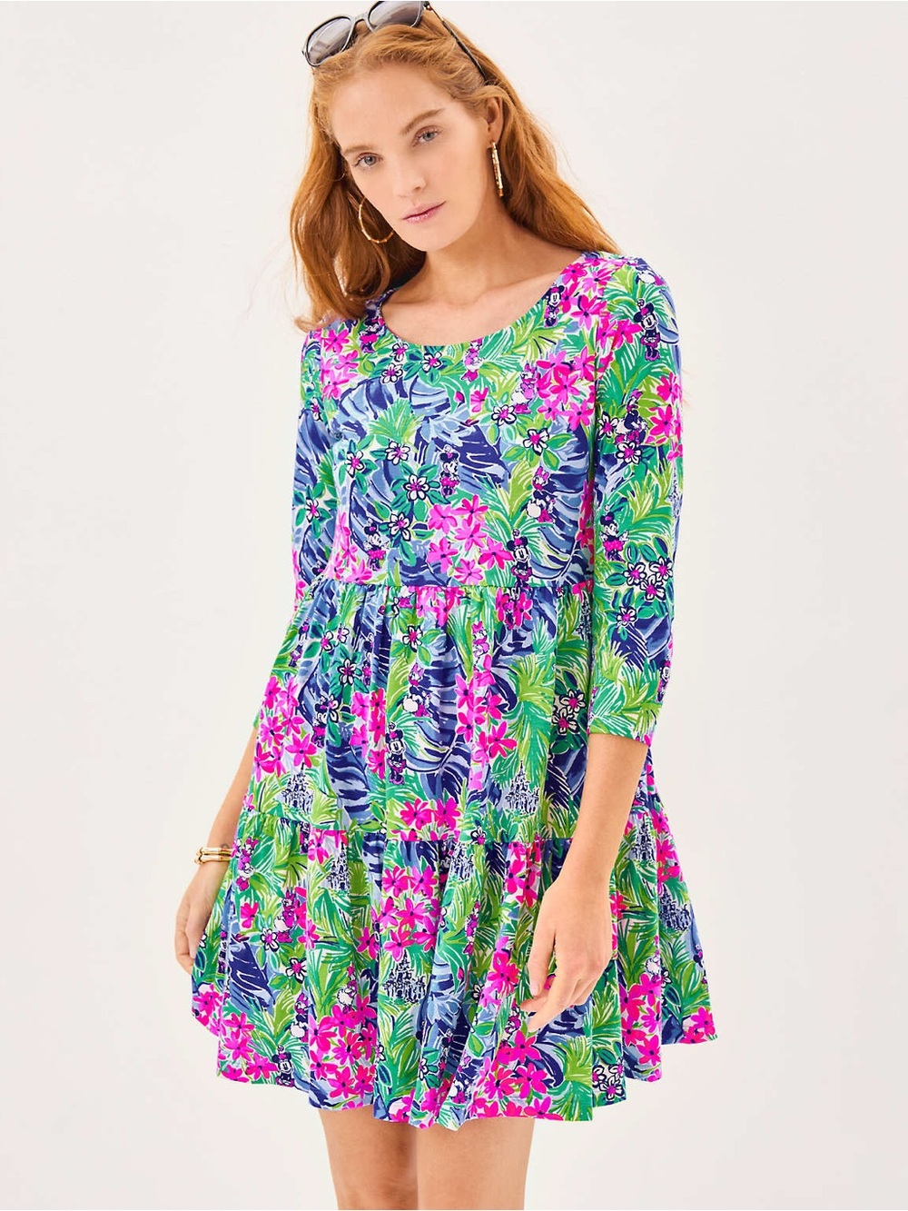 Lilly Pulitzer Disney Dreamin Geanna 3/4 Sleeve Dress Size Small NWT